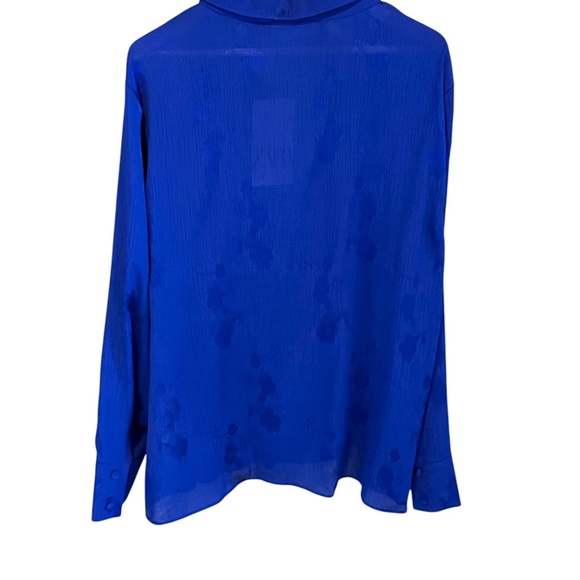 Zara Cobalt Blue Button-Front Blouse | Size XL - Picture 2 of 3